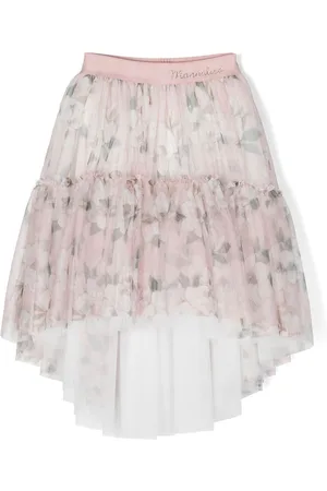 MONNALISA Floral Print Tulle Tutu