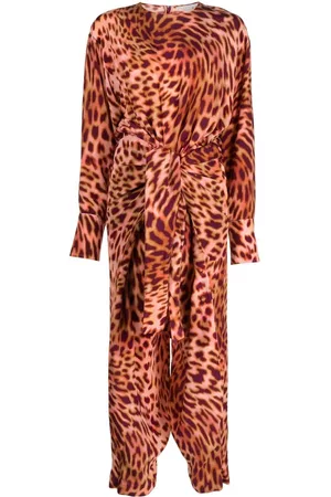 Stella McCartney Women Jumpsuits - Animal-print tie-waist jumpsuit