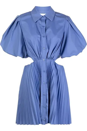 Simkhai Puff-sleeve cut-out shirt dress