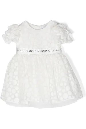 MONNALISA Cotton polka-dot short-sleeve dress