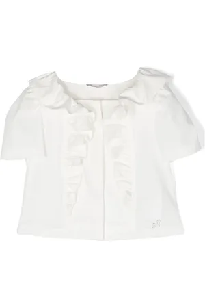 MONNALISA Cotton ruffled top