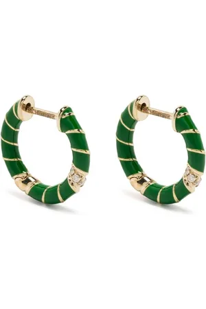 YVONNE LÉON 9kt yellow gold diamond and enamel earrings