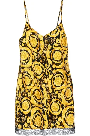 VERSACE Barocco-print silk slip dress