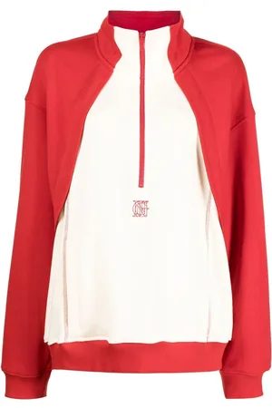 GOEN.J Contrast-panel half-zip sweatshirt