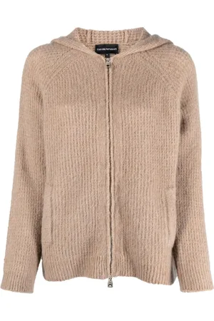 Emporio Armani Hooded zip-front cardigan