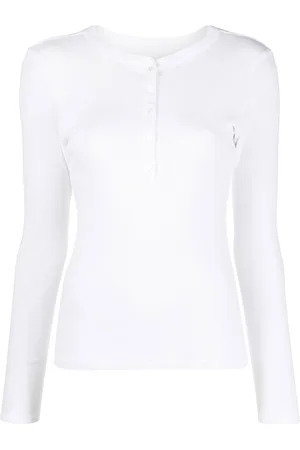 NILI LOTAN Button-front long-sleeved T-shirt