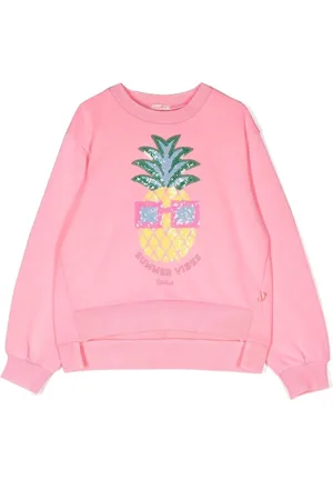Billieblush Sequin-pineapple step-hem sweatshirt