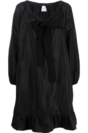 Patou Puff-sleeve ruffle-hem minidress