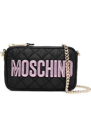 Moschino Logo-patch quilted shoulder bag