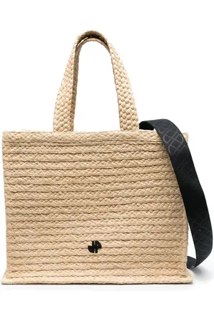 Patou JP raffia tote bag