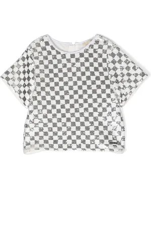 Michael Kors Sequin embellished checkerboard top