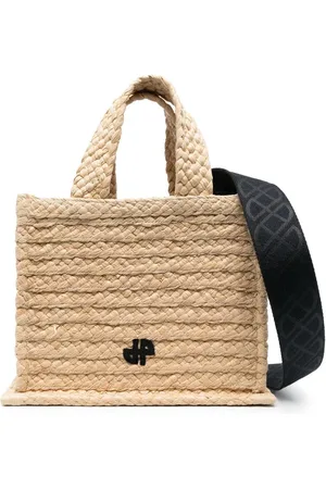 Patou Small JP raffia tote bag