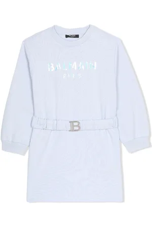 Balmain Logo-print belted dress