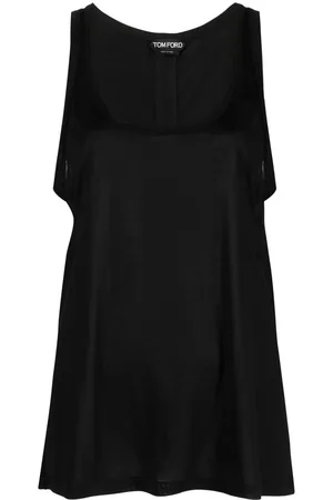 Tom Ford Logo-patch silk tank top