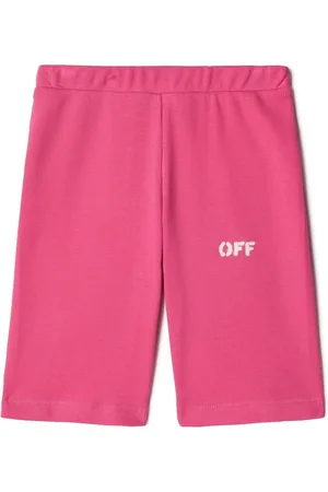 OFF-WHITE Logo-stamp cotton track shorts
