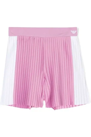 Emporio Armani Contrasting-panel pleated shorts