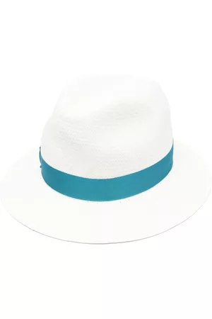 Borsalino Ribbon-detail straw fedora hat