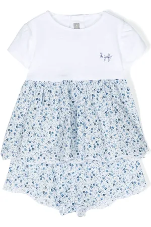 Il gufo Ditsy floral-print dress set