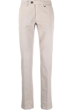 CANALI Pressed-crease cotton chinos