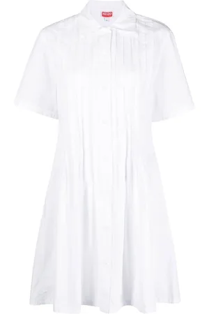 Kenzo Pintuck short-sleeve dress