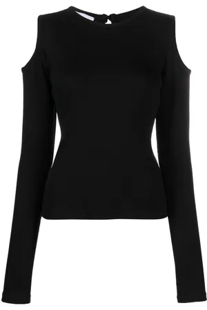 Ioana Ciolacu Fine-ribbed cold-shoulder top