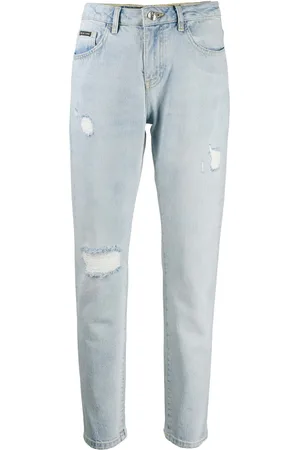 Philipp Plein Distressed straight-leg jeans