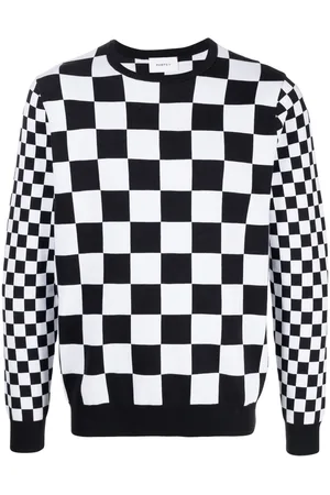 Ports V Checkerboard-print knit jumper