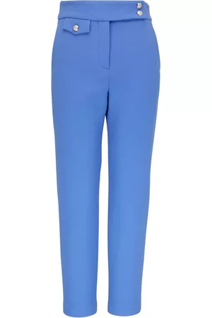 QUIZ Bright Blue Belted Tapered Trousers  New Look