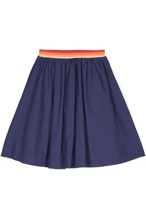 Kenzo Animal-print stripe-waist skirt
