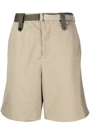SACAI Belted-waist bermuda shorts