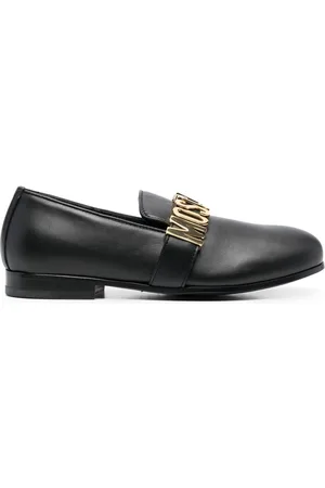 Moschino Logo-plaque leather loafers