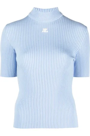 Courrèges High-neck rib knit top