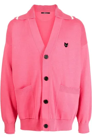 SONGZIO V-neck logo-patch cardigan