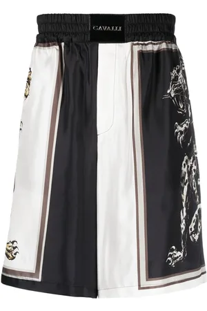 Roberto Cavalli Panther-print knee-length shorts