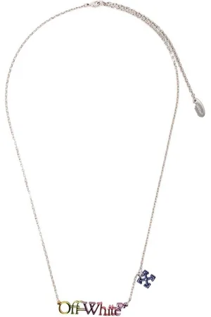 Off-White Gunmetal-Tone Faux Pearl Necklace - Men - Black Jewellery