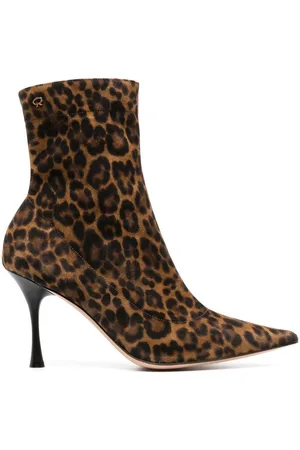 Gianvito Rossi Dunn 85mm leopard-print boots