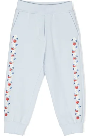 MONNALISA Cherry floral-print track pants
