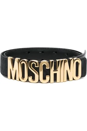 Moschino Logo-buckle leather belt