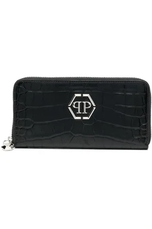 Philipp Plein Crocodile-embossed leather purse