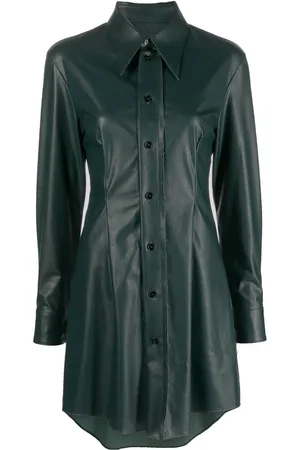 Maison Margiela Faux-leather shirt dress