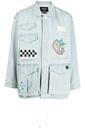 FIVE CM Chest logo-patch detail jacket