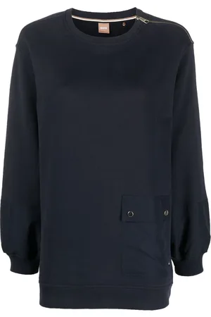 HUGO BOSS Shoulder-zip cotton sweatshirt