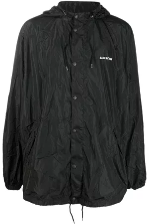 Balenciaga Men Hooded & huddy Jackets - Logo-print hooded raincoat jacket