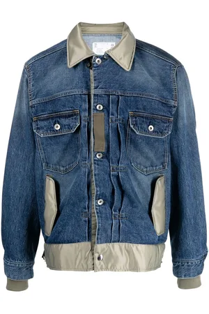 SACAI Contrasting-collar denim jacket
