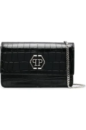 Philipp Plein Superheroin crocodile-embossed clutch bag