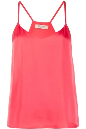 Twin-Set Rear logo-plaque satin top