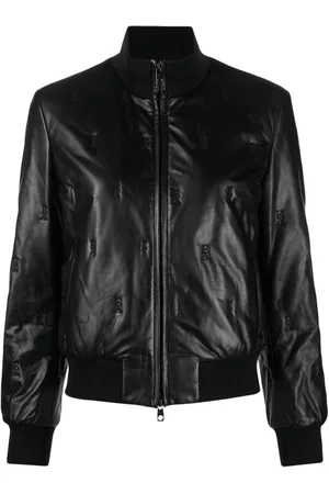 ERL graphic-print Leather Bomber Jacket - Farfetch