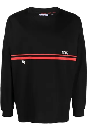 GCDS Logo-print striped swatshirt