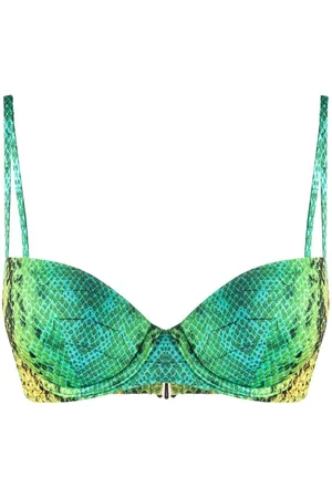 Noire Swimwear Snakeskin-print bikini top