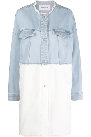 Fabiana Filippi Panelled frayed denim coat